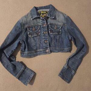 Star Jeans Women's medium Jacket Blue Y2K Denim Pockets Stretch cropped